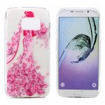 Wholesale Galaxy S7 Edge Crystal Clear Soft Design Case (Pink Bride)
